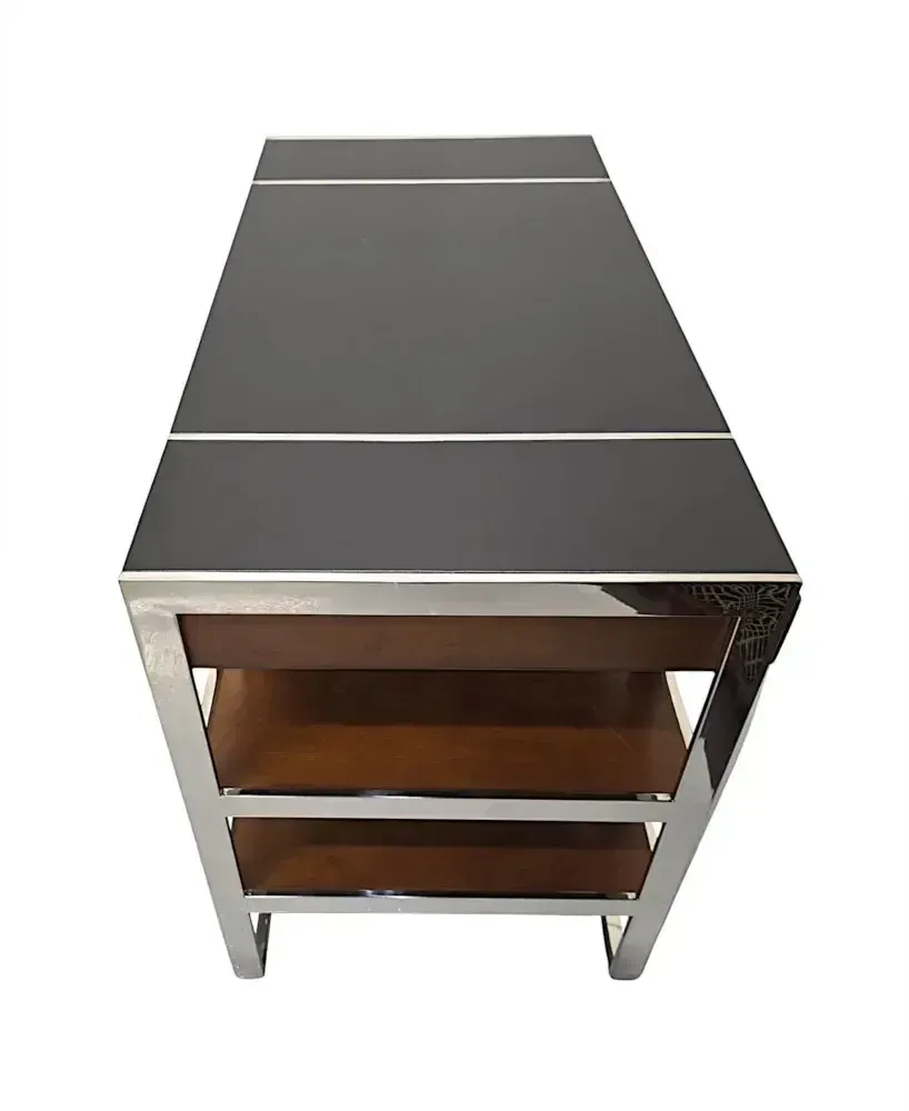 A Stunning Mid Century Design Leather Top Desk photo vinterior