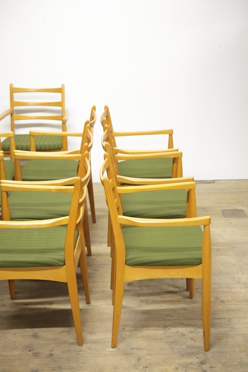 Mid Century Dining Armchairs, Former Czechoslovakia, 1970s, Set Of 10 photo vintage