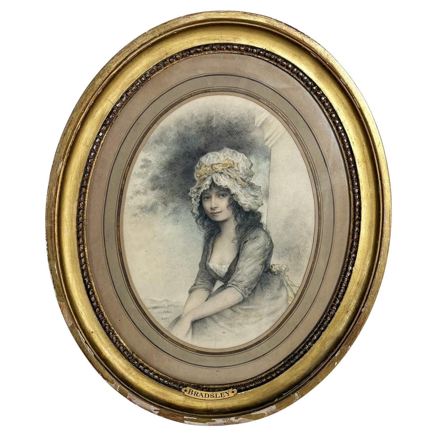 Pencil Drawing Of A Little Girl, France, 19th