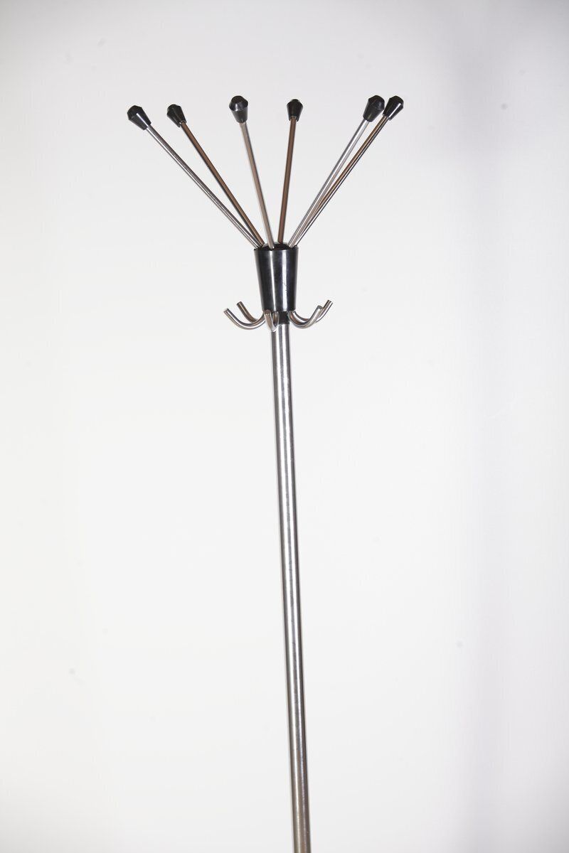 Mid Century Chromen Staande Kapstok, Voormalig Tsjecho Slowakije, Jaren 1970 photo for sale