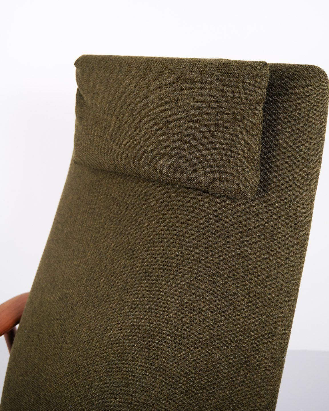 A Pair Of Lounge Chairs With Stool   Teak   Green Fabric   Alf Svensson   Fritz Hansen   1960s photo vinterior