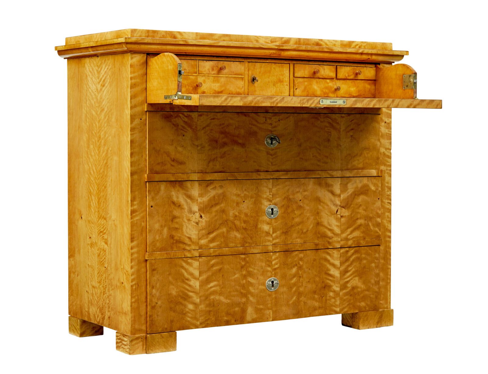2695.0 19th Century Swedish Biedermeier Secretaire Chest Of Drawers photo