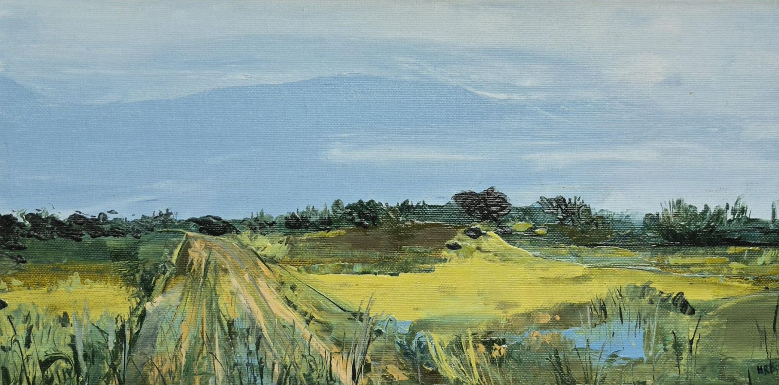 Monika Rossa Horizontal Landscape   Contemporary Oil Painting, Polish Artist 2025