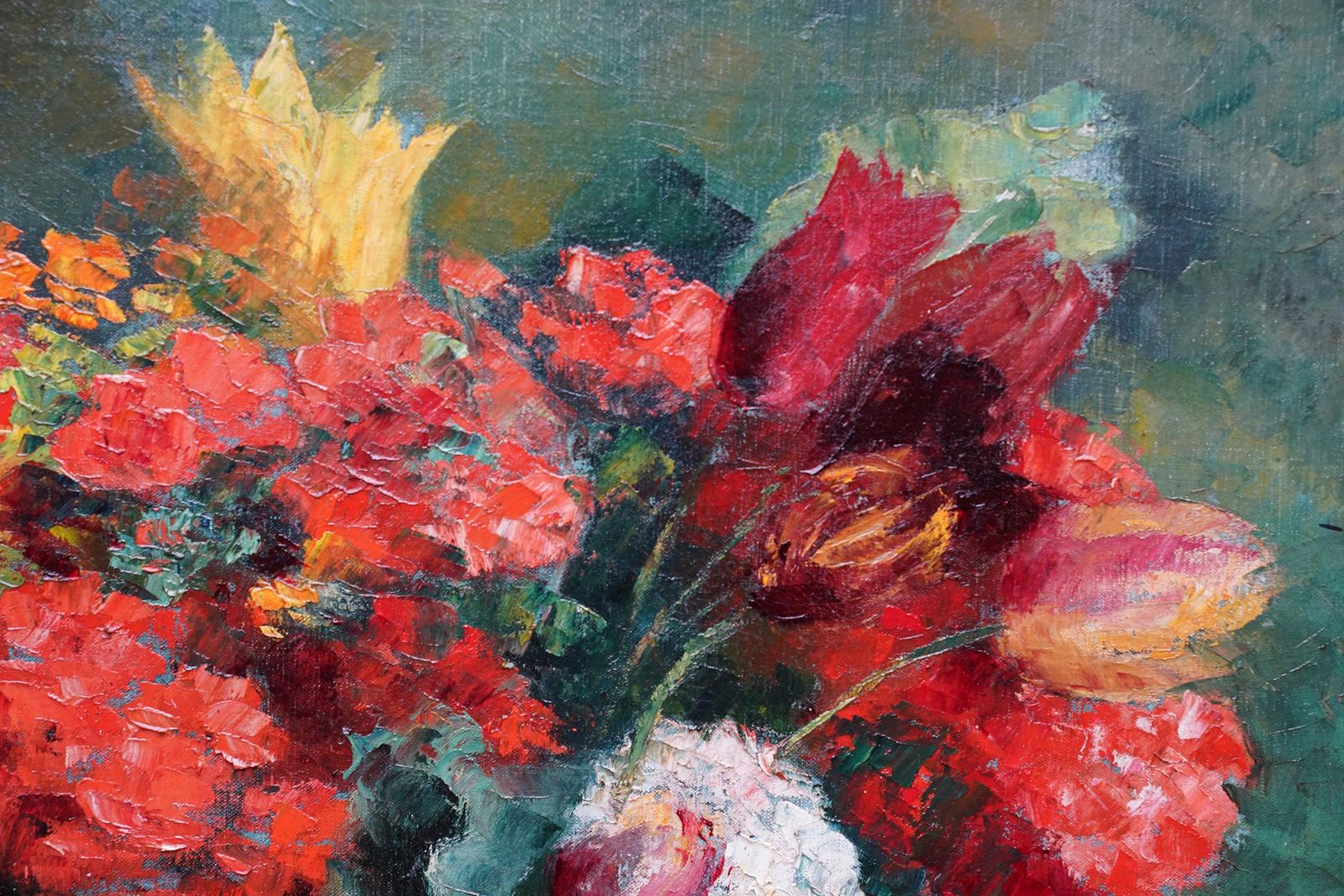 Nadia Benois Still Life Of Flowers In Jug   Post Impressionist 1940's Art Floral Oil Painting 1946 photo Art