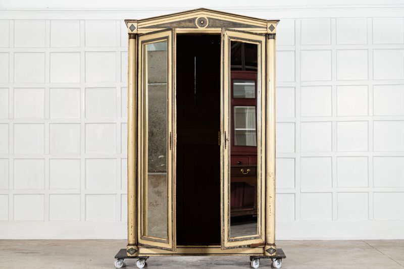 19thc French Empire Painted Oak Armoire photo vintage