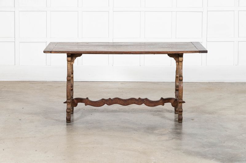 photo for sale 19thc Spanish Oak Trestle Table