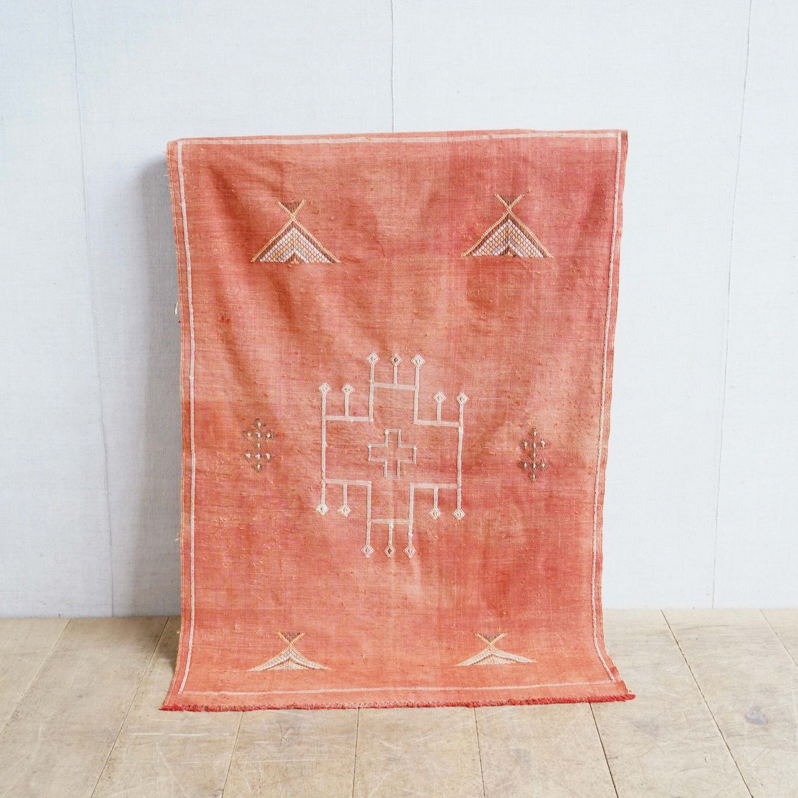 Moroccan Cactus Silk Rug, Mid 20th Century