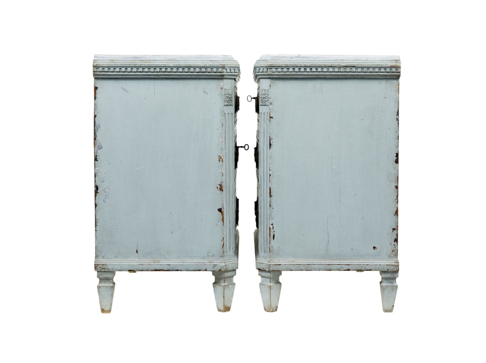 Pair Of 19th Century Chest Of Drawers With Faux Marble Tops photo vintage