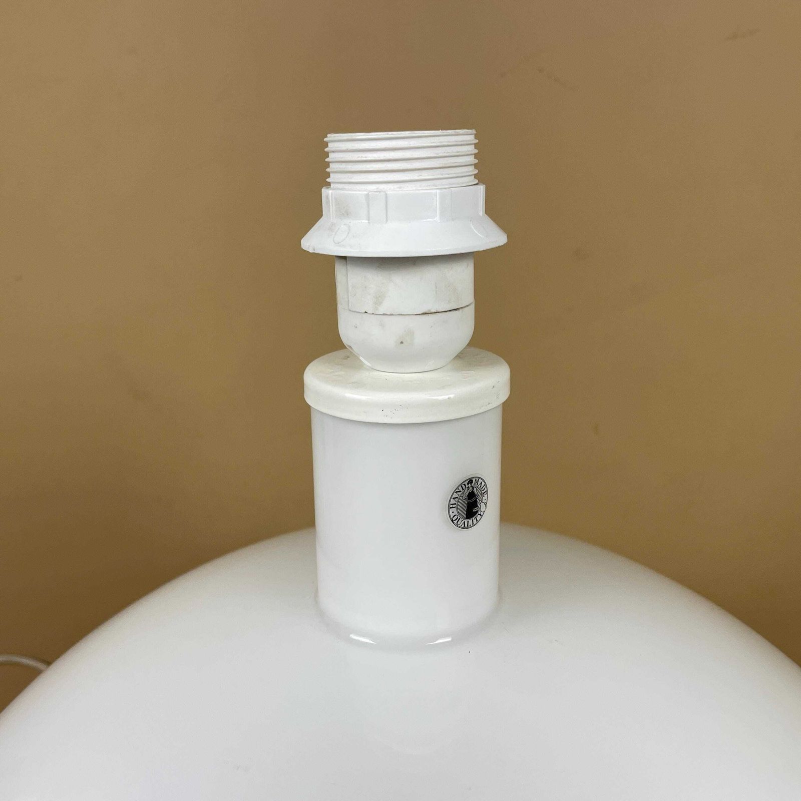 Vintage Anne Neilson For Ikea Glass White Lamp Light Table Anise Ball 2000's Rare Retro Bedside Side Table Desk Round Ball photo Lighting