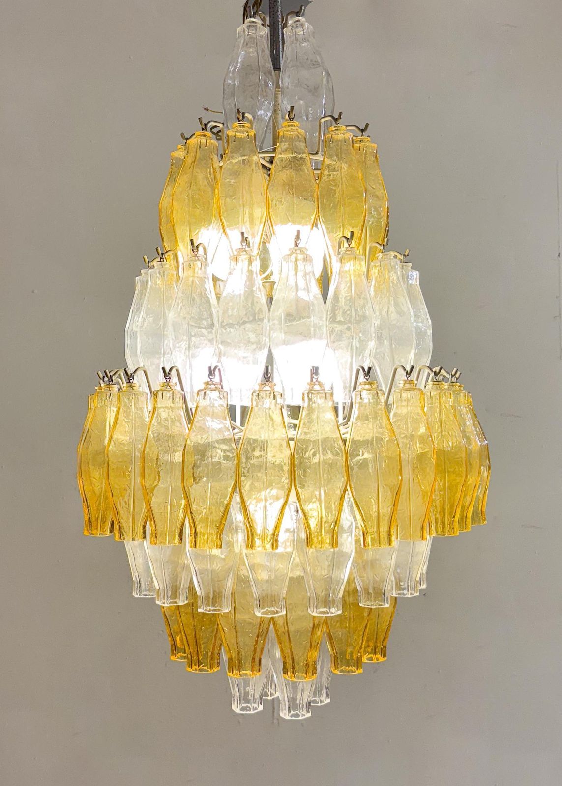 Mid Century Murano Glass Chandelier "Polyhedr" By Carlo Scarpa For Venini, Italy photo furniture