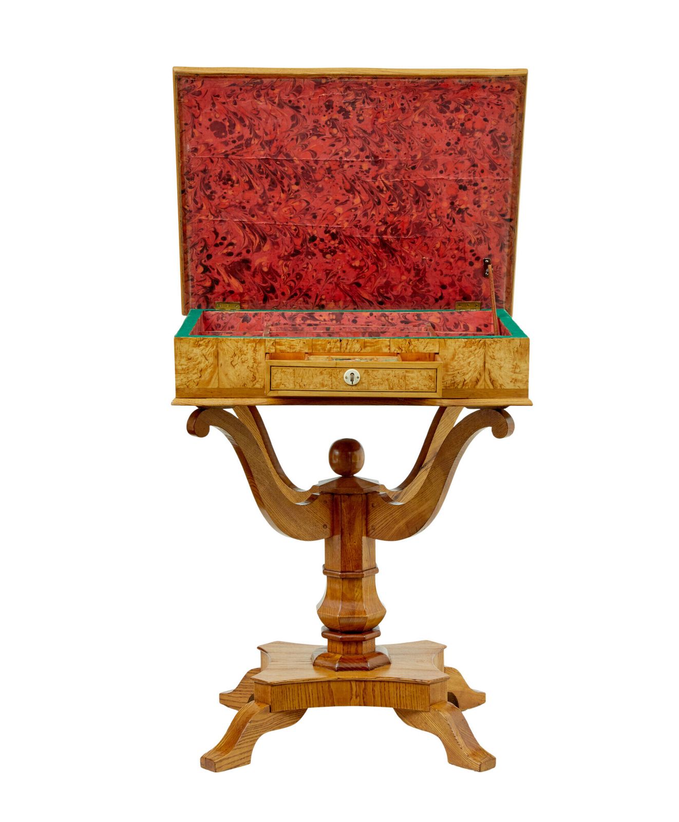 1865.0 19th Century Scandinavian Burr Birch And Elm Occasional Table photo