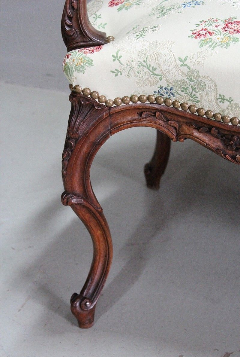 Furniture Pair Of Louis XV Cabriolet Armchairs With Queen 19th Century photo