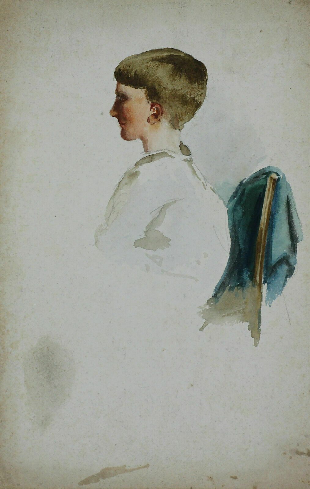 Watercolour By Newlyn Artist John Gutteridge Sykes. Subject Is A Boy