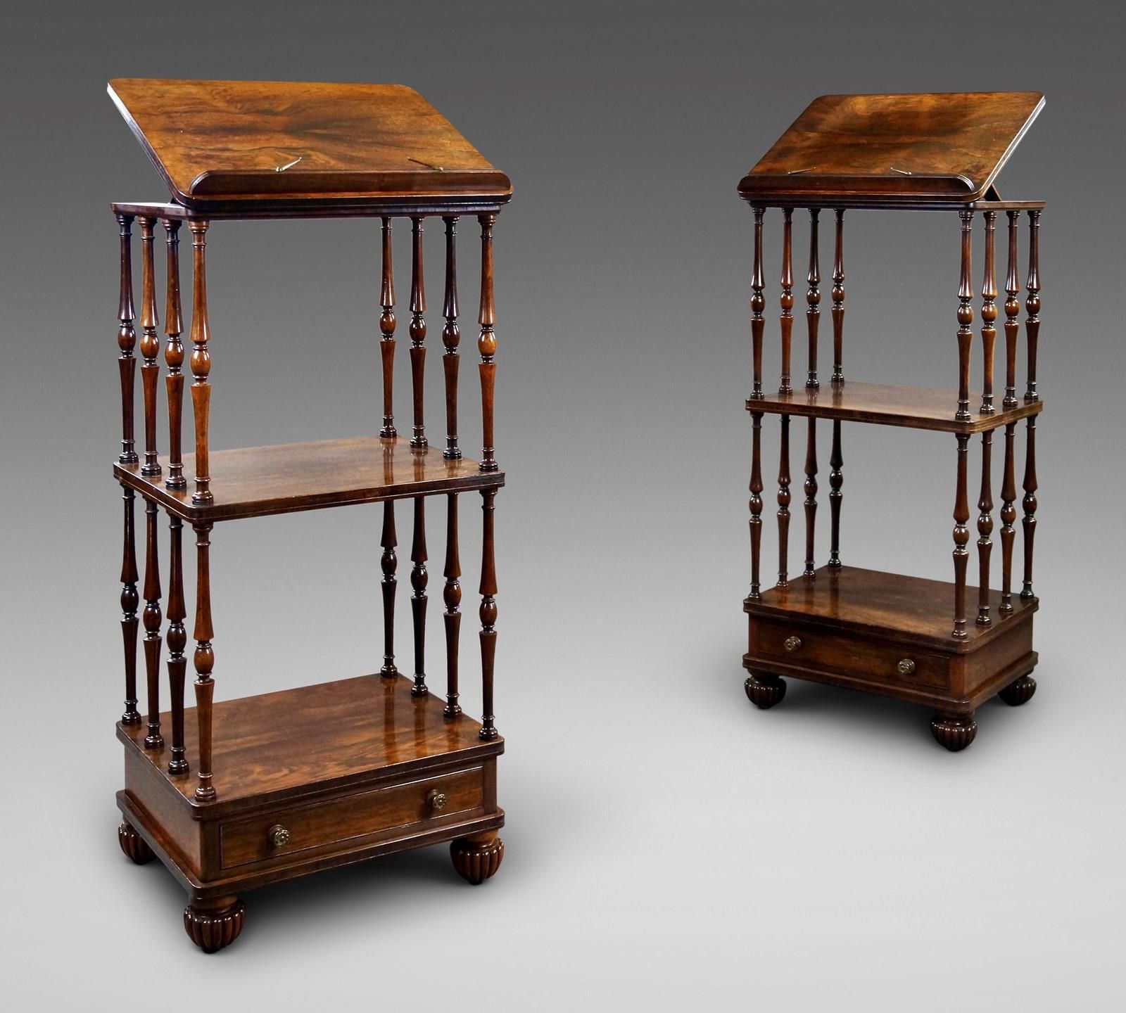 A Pair Of Rosewood Whatnots Attributed To Gillows.