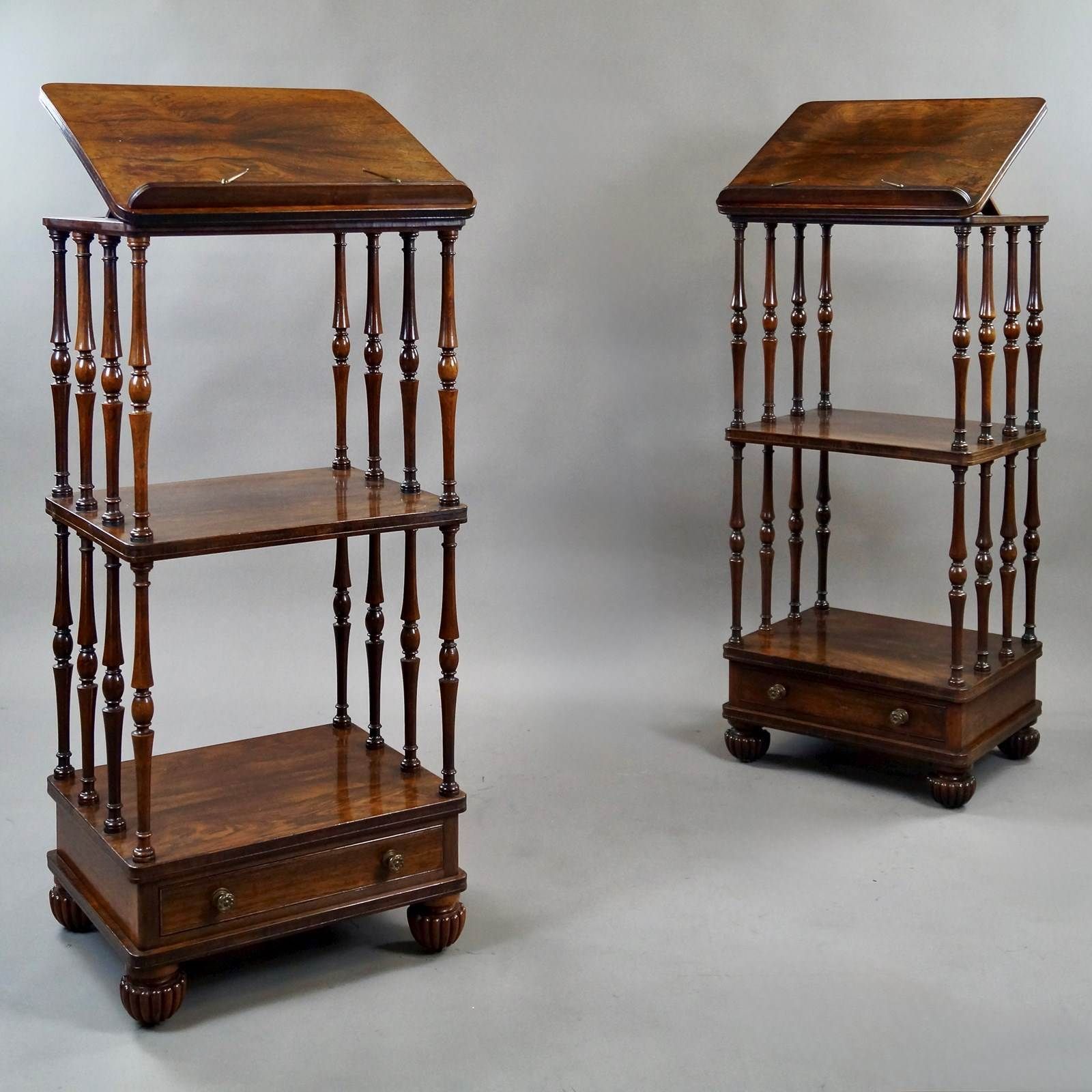 A Pair Of Rosewood Whatnots Attributed To Gillows. photo for sale