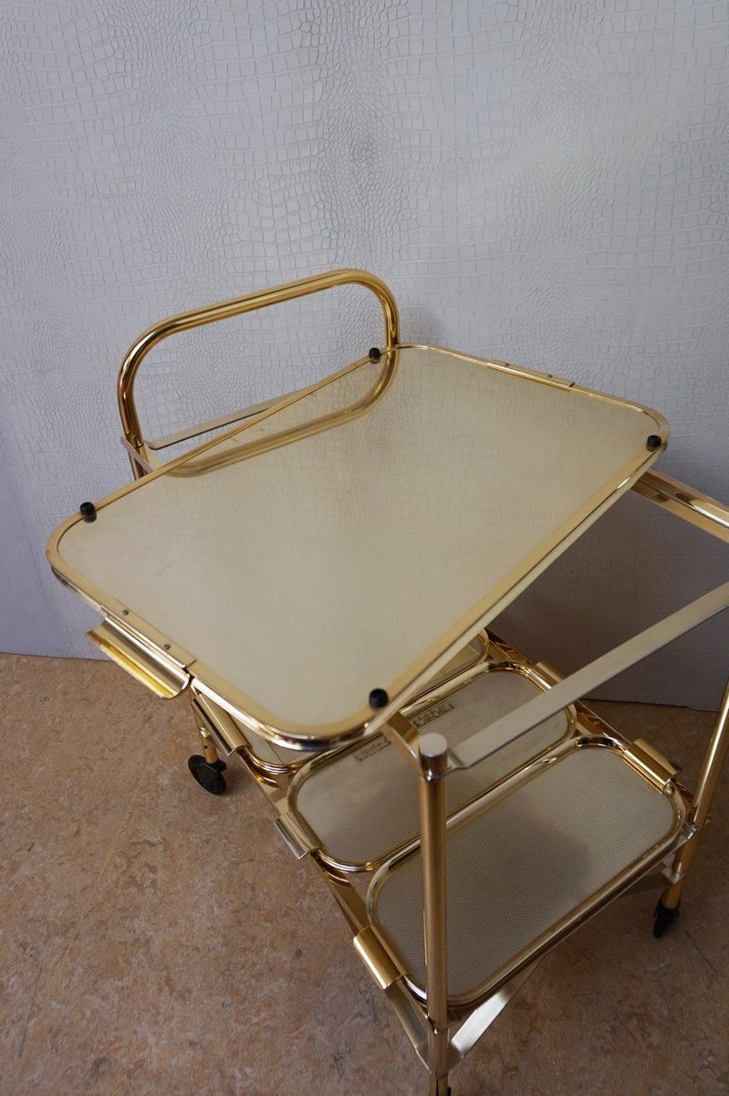 Vintage Hollywood Regency Gold Bar Cart, 1960s photo 464.0