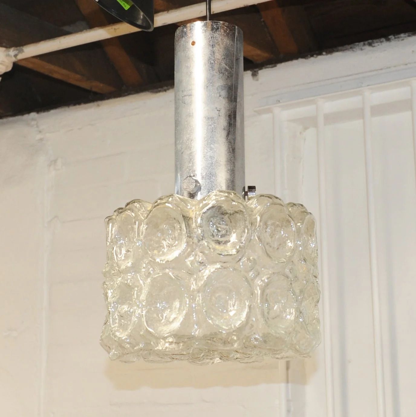 Limburg Crystal Glass Pendant Light, 1970s photo for sale