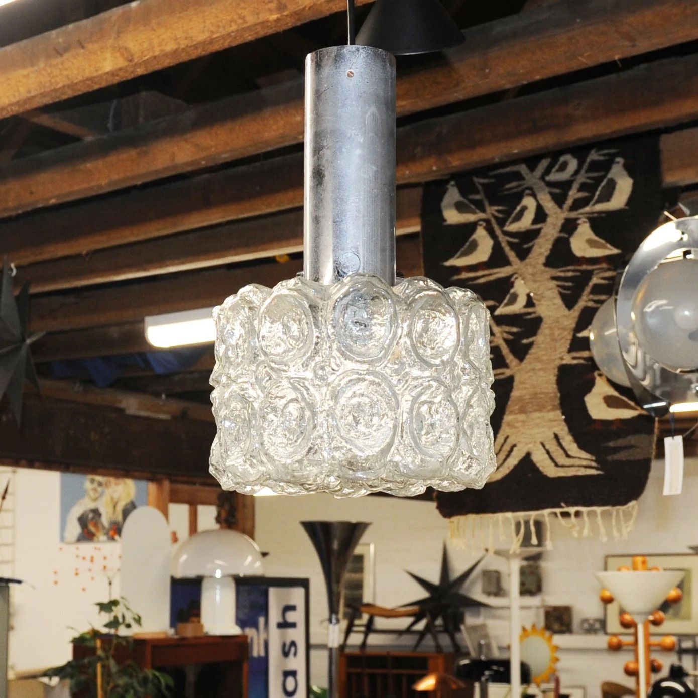 Limburg Crystal Glass Pendant Light, 1970s photo 225.0