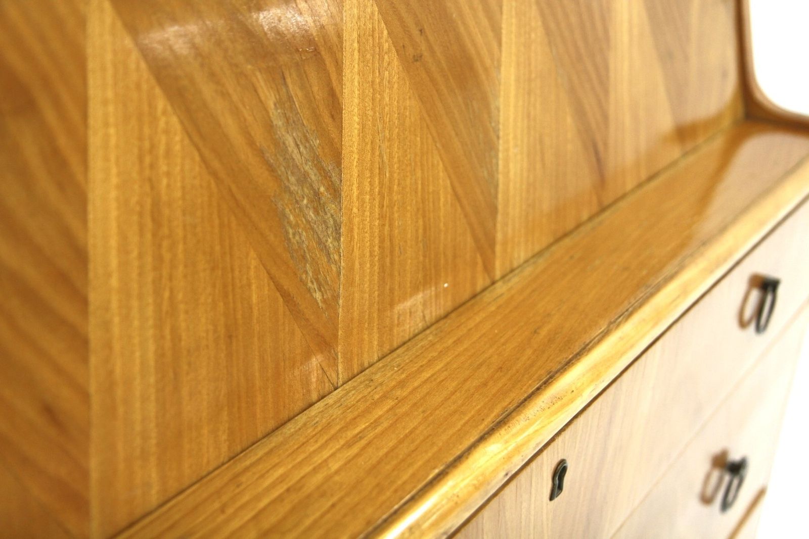 Modern Elm Secretary Desk, Sweden, 1940s photo for sale