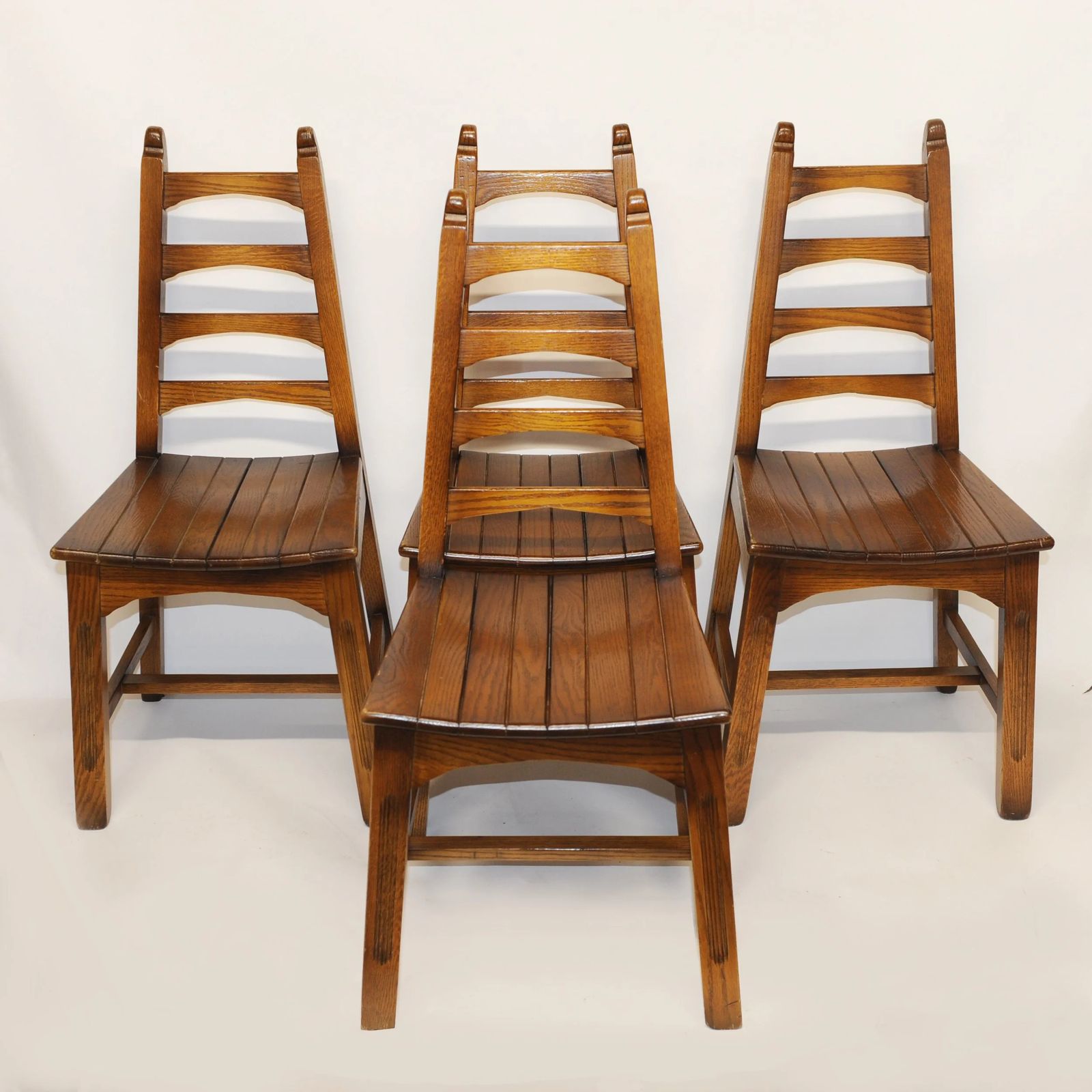 Vintage Arts And Crafts Style Dining Chairs By Webber, 1950s, Set Of 4