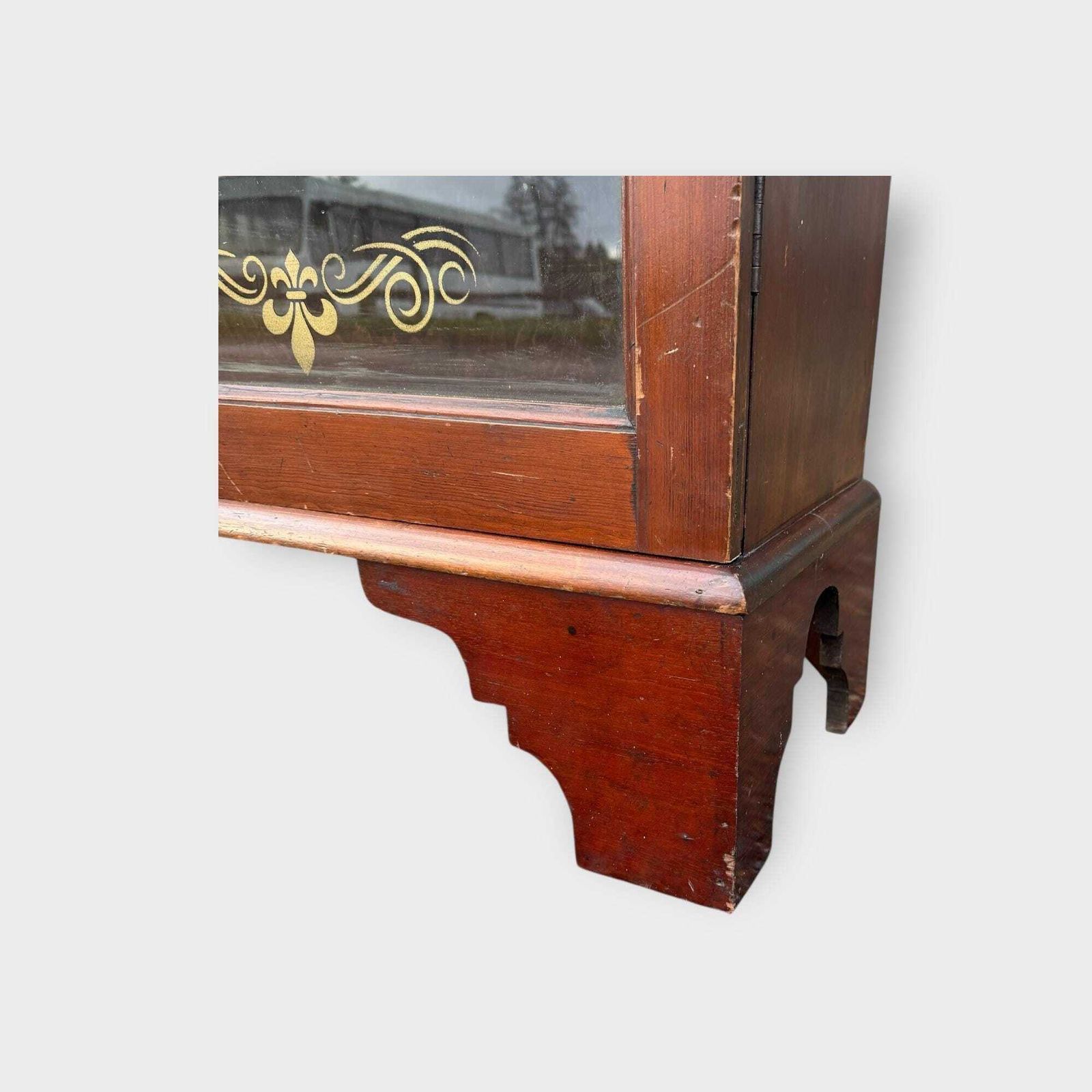Early 20c 2 Door Glazed Bookcase Cupboard With Later Lettering photo 595.0