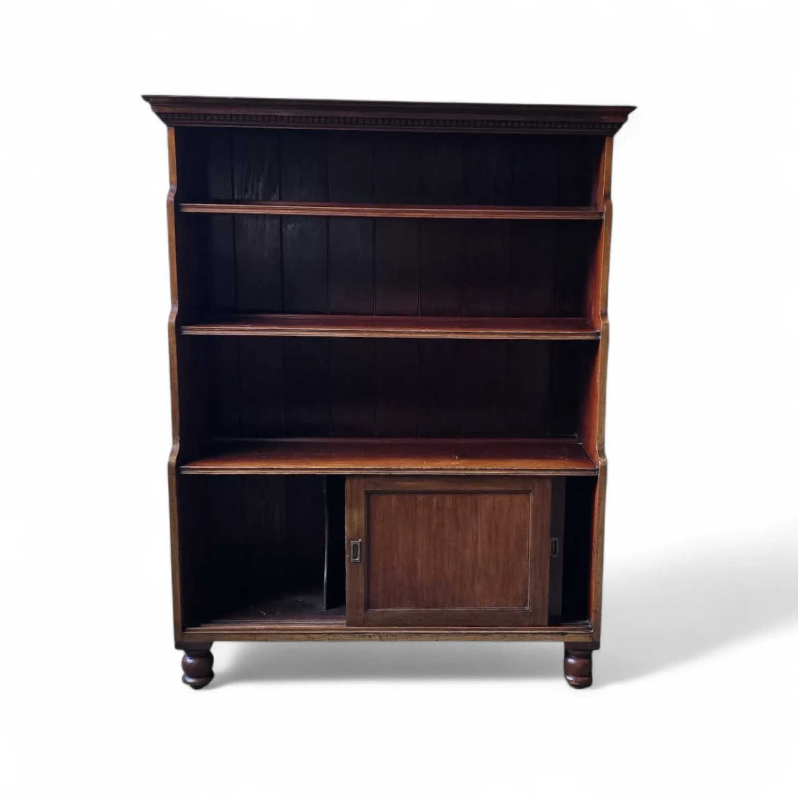 photo for sale Antique Large Victorian Mahogany Waterfall Open Bookcase