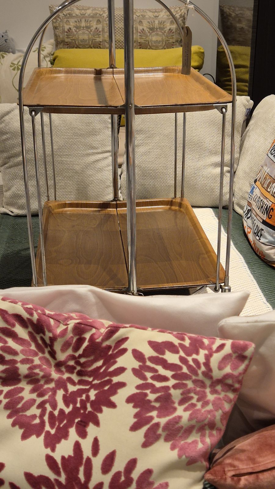 Retro Bremshey & Co Dinette German Chrome Two Tier Folding Serving Trolley   Mid 20th Century photo Furniture