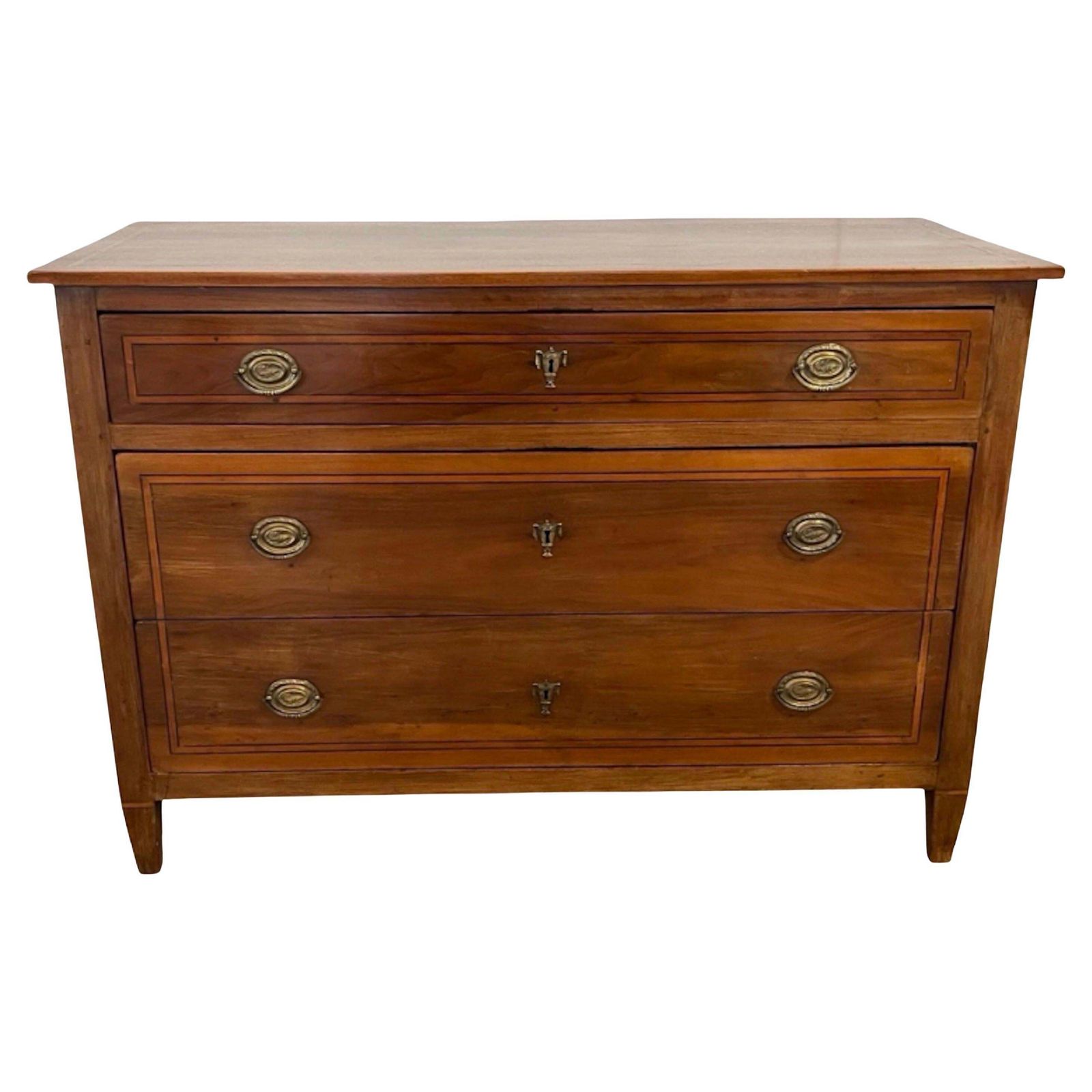 18th Century Italian Walnut Neoclassical, Louis XVI Commode / Chest Of Drawers