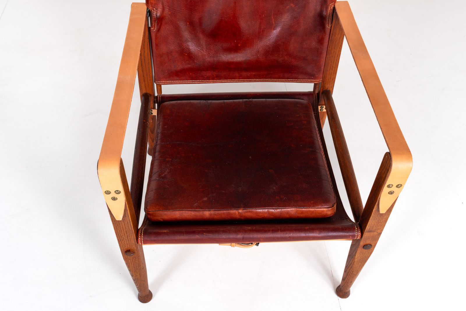 Vintage Kaare Klint For Rud Rasmussen Kk47000 Safari Chair In Leather, Denmark photo vintage