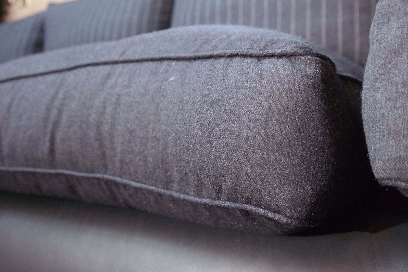 George Smith 7 Seater Large Corner Sofa Leather Wool Charcoal Grey Rrp£17000 photo vintage