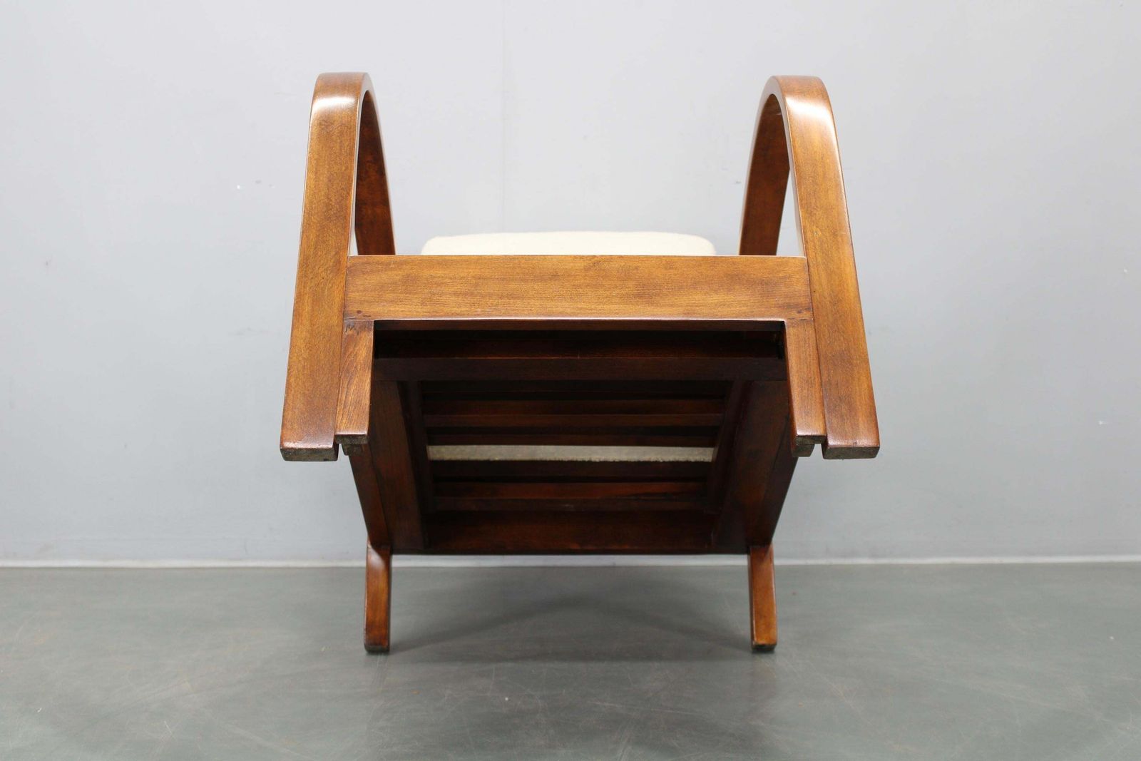 photo vintage Convertible Art Deco Bouclé Armchair, Czechoslovakia, 1940s