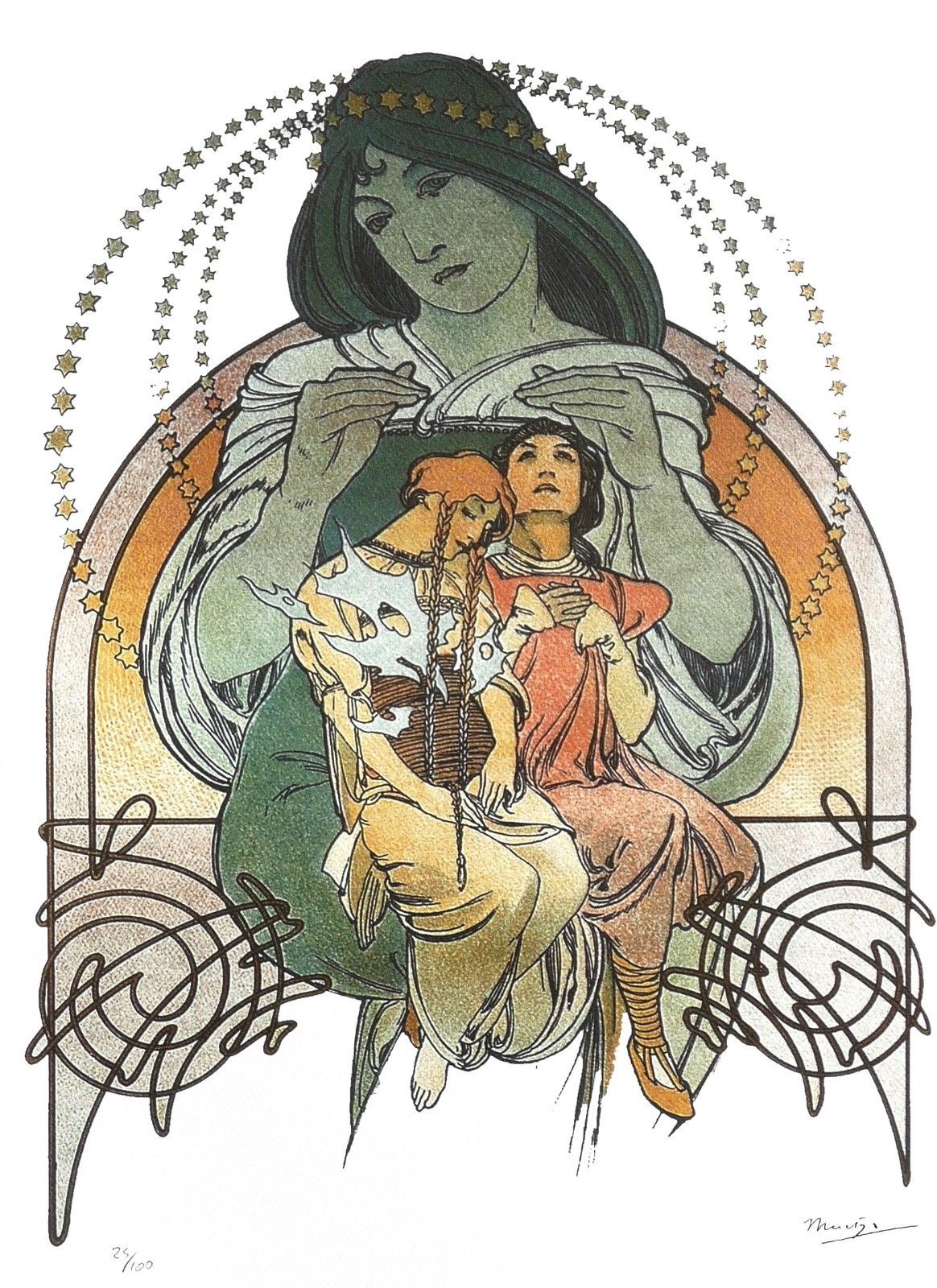 Alfonso Maria Mucha "Princess Of Tripoli 1897" Colour Lithograph photo furniture