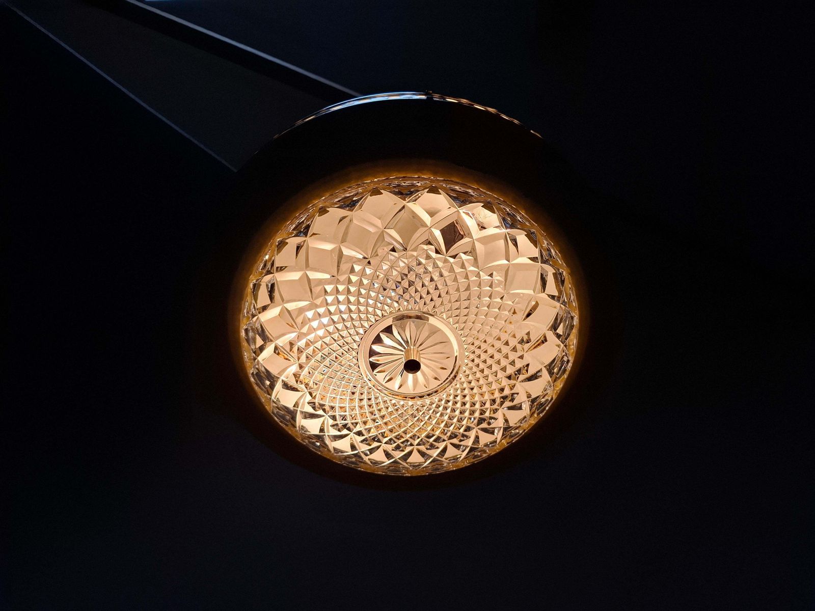 1970s Ludib Mid Century Pendant Lamp In Yellow Metal, Brass And Glass photo buy