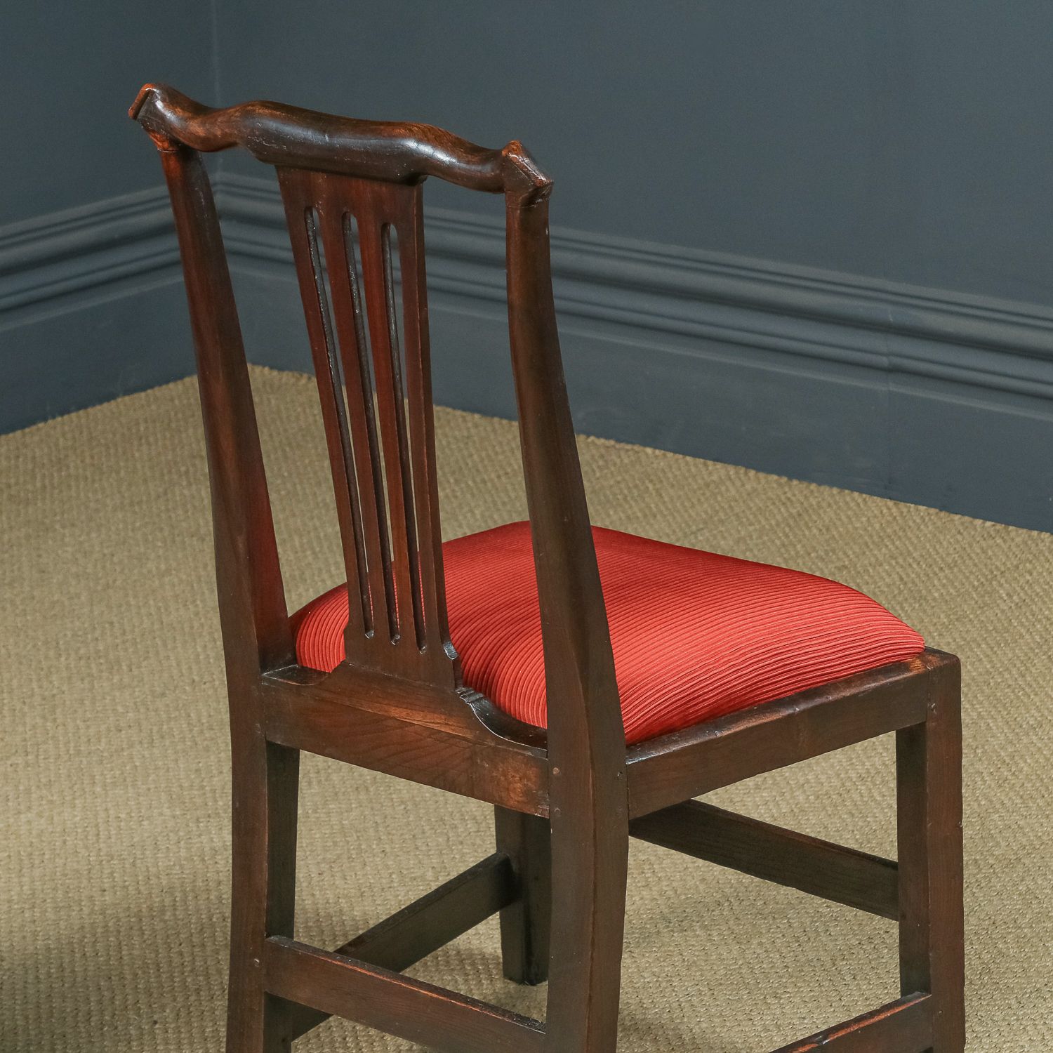 English Pair / Two Georgian Chippendale Country Elm Office Desk Dining Chairs (Circa 1780) photo vintage