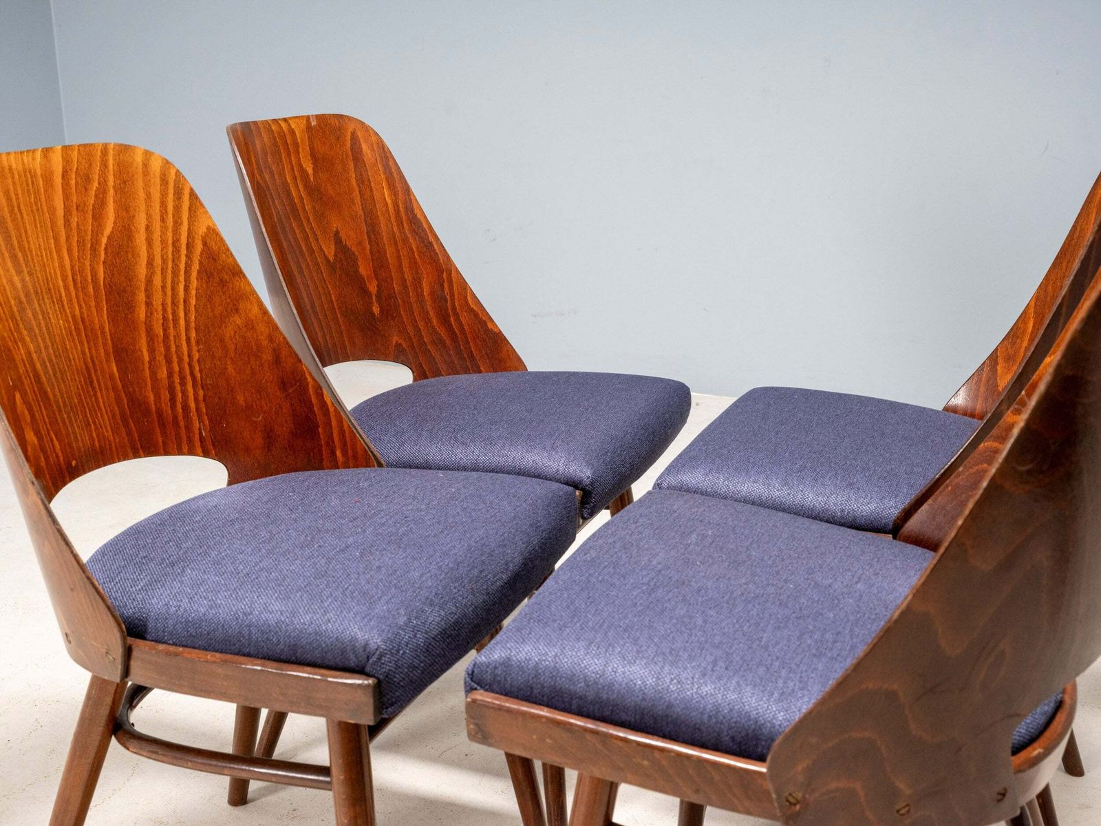 Set Of 4 Ton 514 Chairs, Oswald Haerdtl, Czechoslovakia, 1950s photo furniture