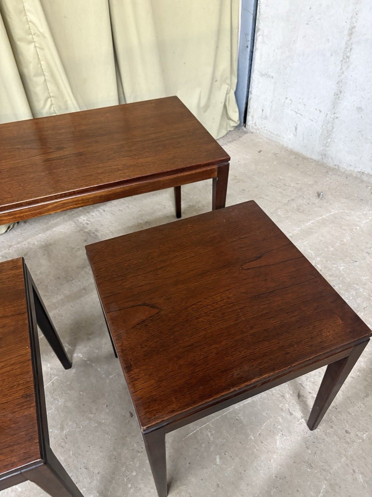 photo furniture Vtg Mid Century Teak Nest Of Side Tables Scandi Danish Style Retro R1019