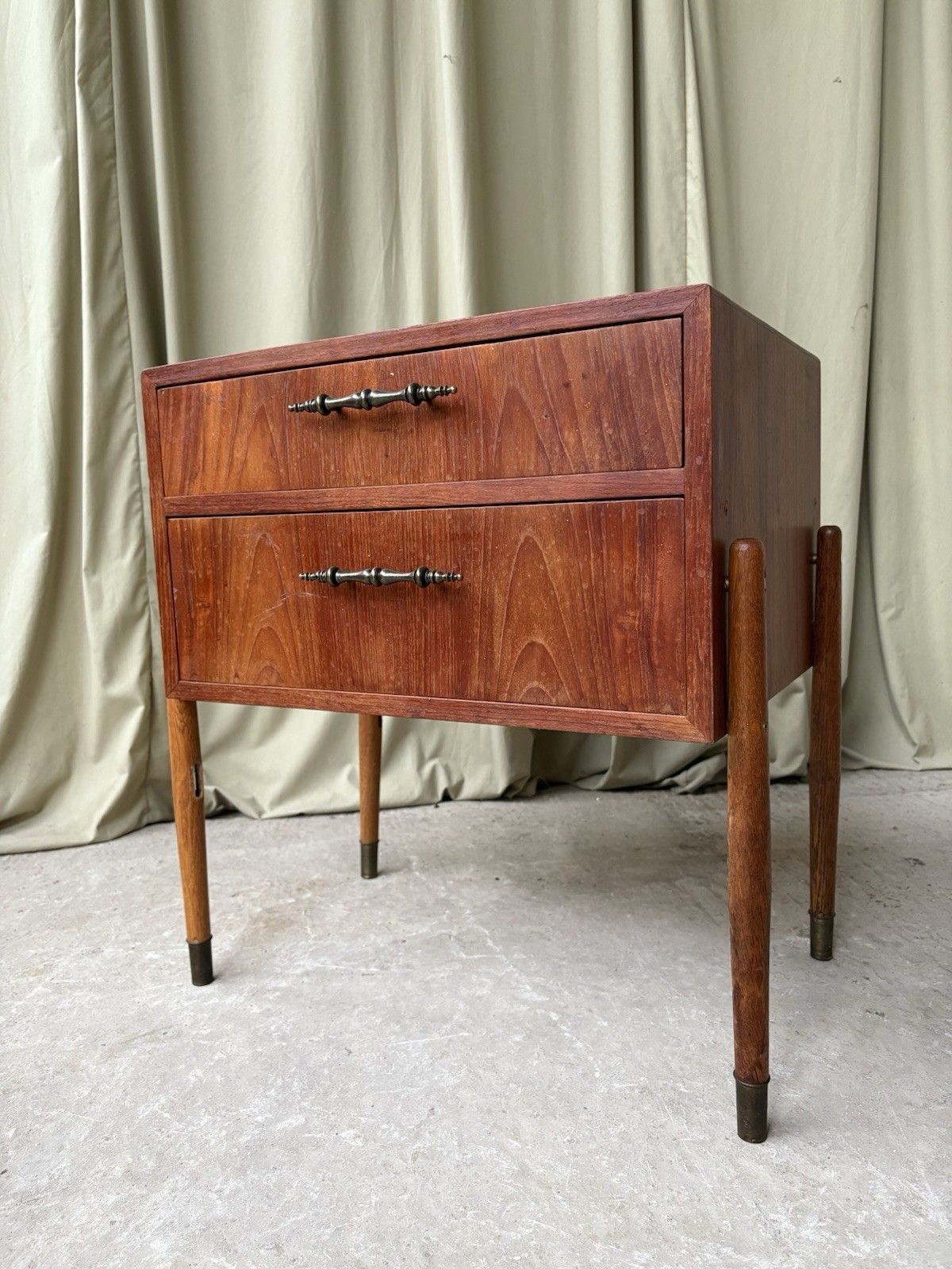 Vtg Mid Century Danish Teak Chest Of Drawers Bedside Scandi Retro R1020 photo buy