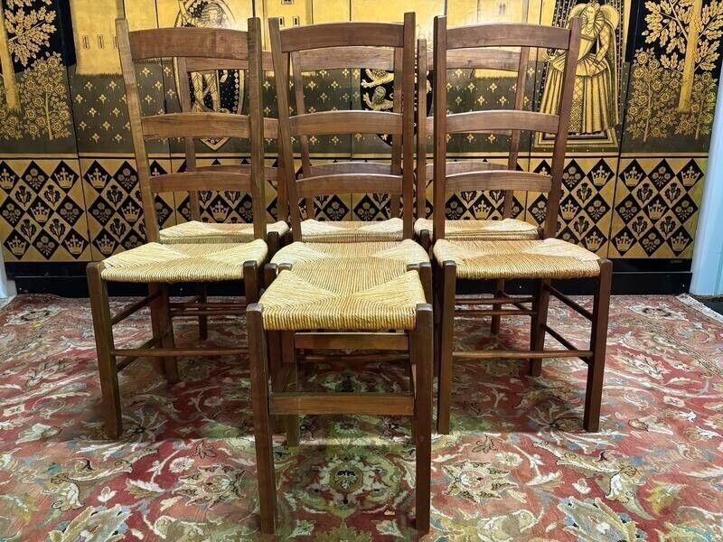 Paire De Bergères Gondoles De Style Louis XV Bois Réchampi
