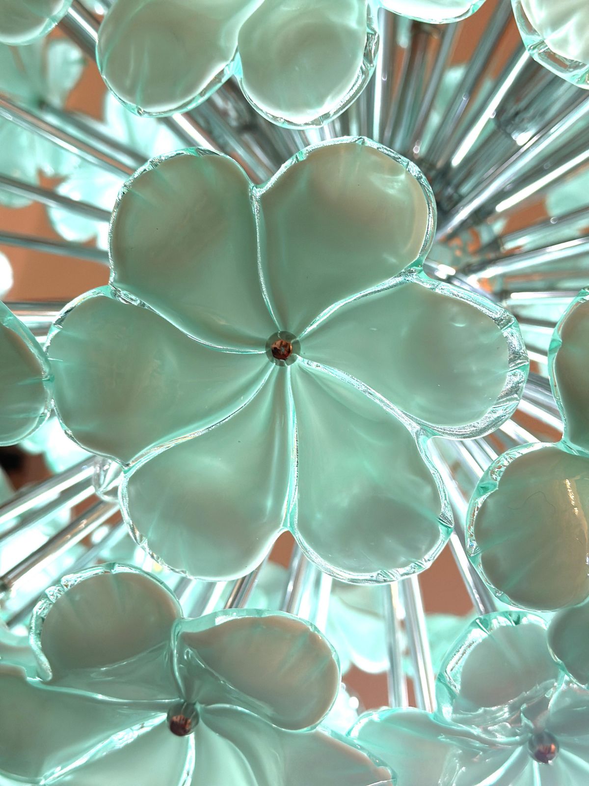 Venetian Green Wather Flowers Murano Glass Sputnik Chandelier photo Lighting