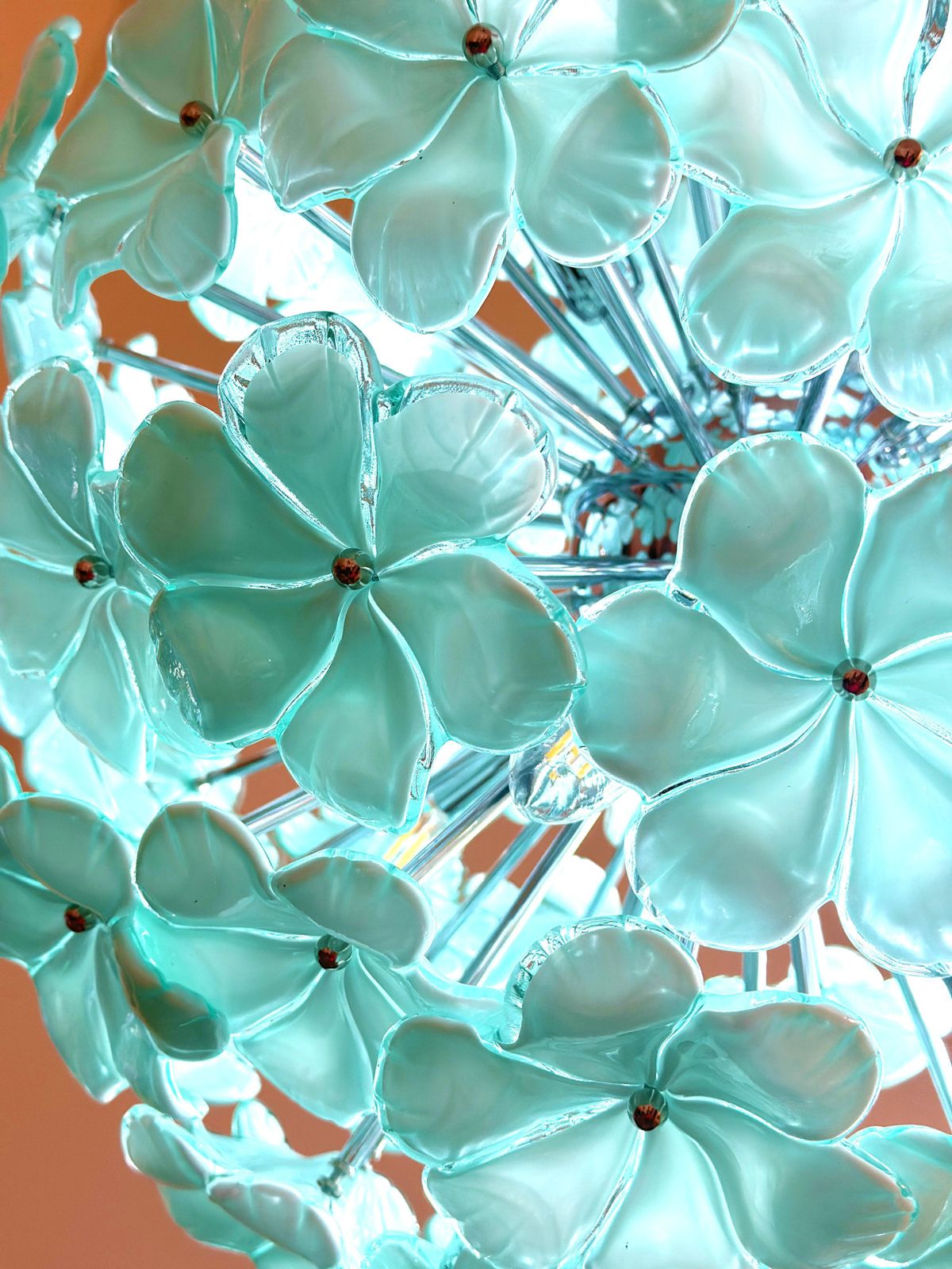 Venetian Green Wather Flowers Murano Glass Sputnik Chandelier photo 4257.0