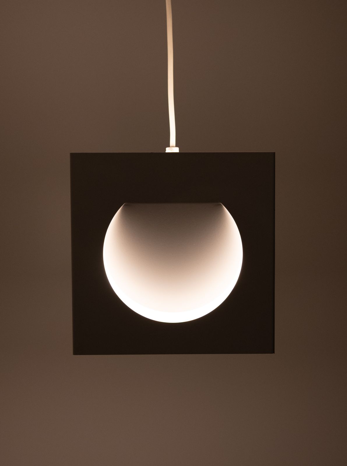 Lighting Square Metal Pendant Lamp By Shogo Suzuki For Orno, Finland 1960’s photo