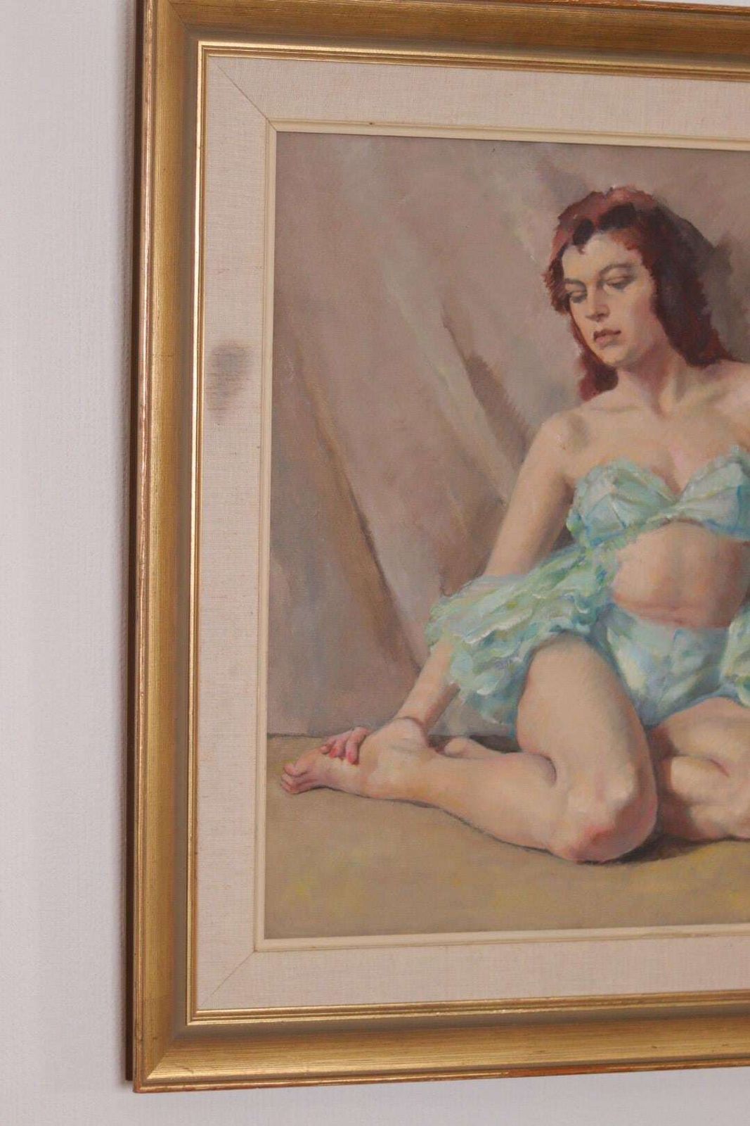 Original French Oil On Canvas – “Woman Portrait” By Philippe De Rougemont – Vintage & Framed – 72.5 × 64 Cm (28.5" × 25.2") photo furniture