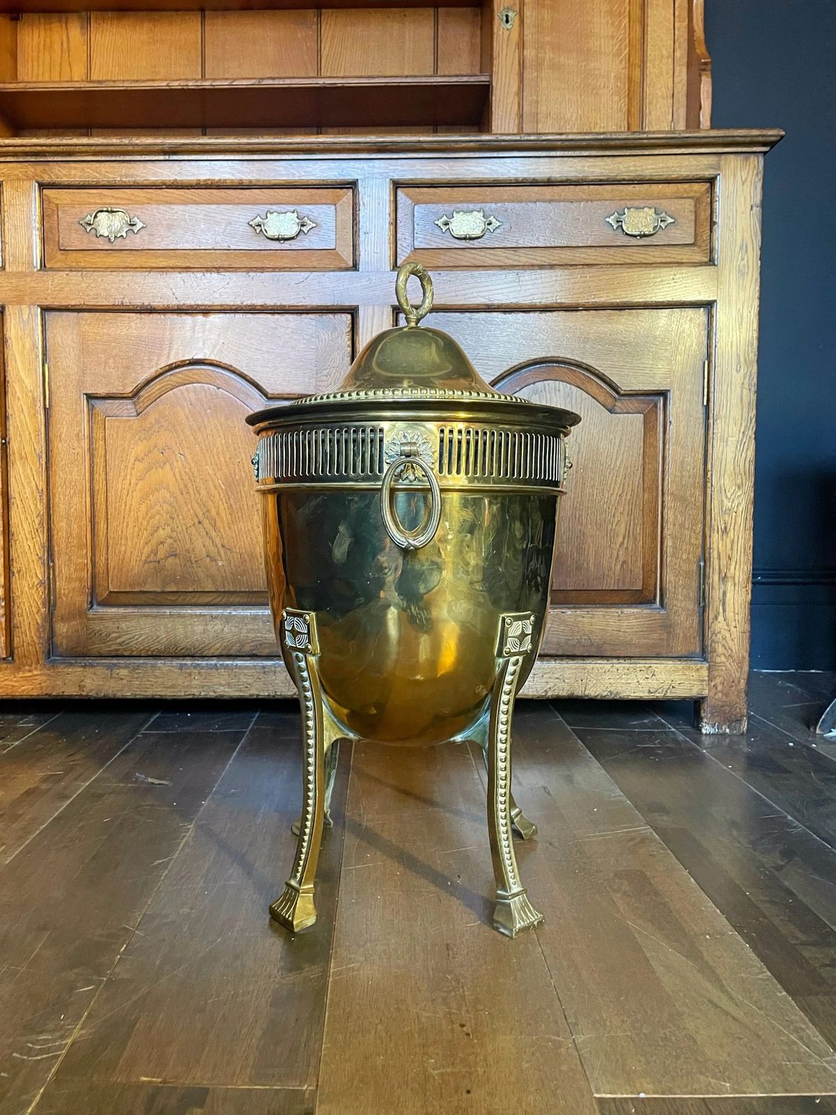 19th C Brass Coal Bucket, 1800s