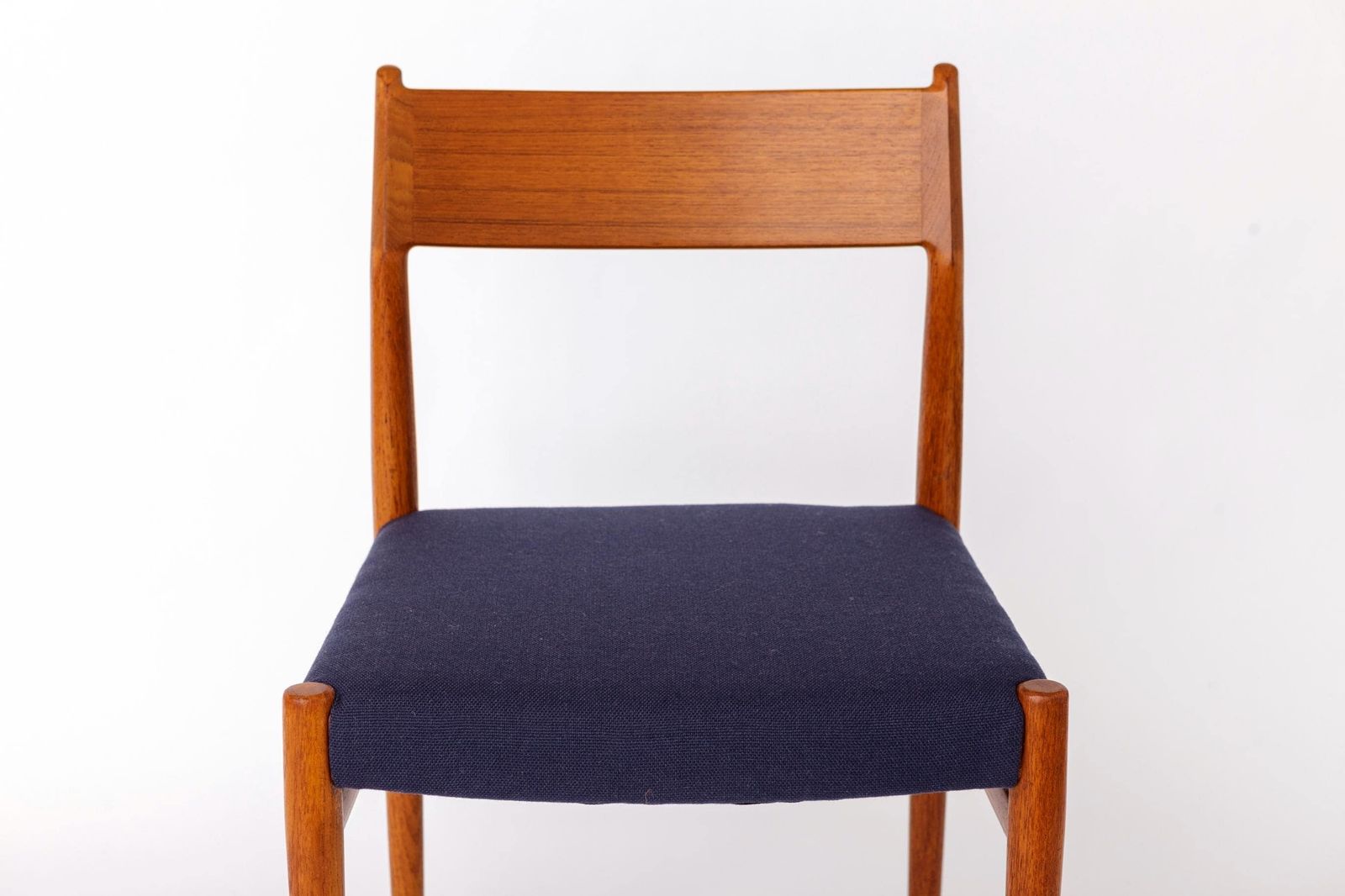 Arne Vodder Teak Chair Model 418 For Sibast, Danish Mid Century Modern, 1960s Vintage, Dark Blue Upholstery photo furniture