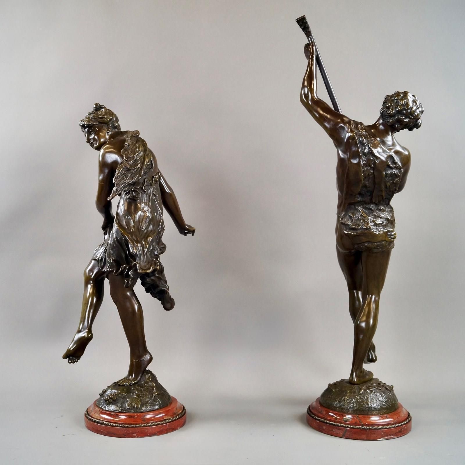 A Large Pair Of Bronze Figures By Rousseau photo vinterior