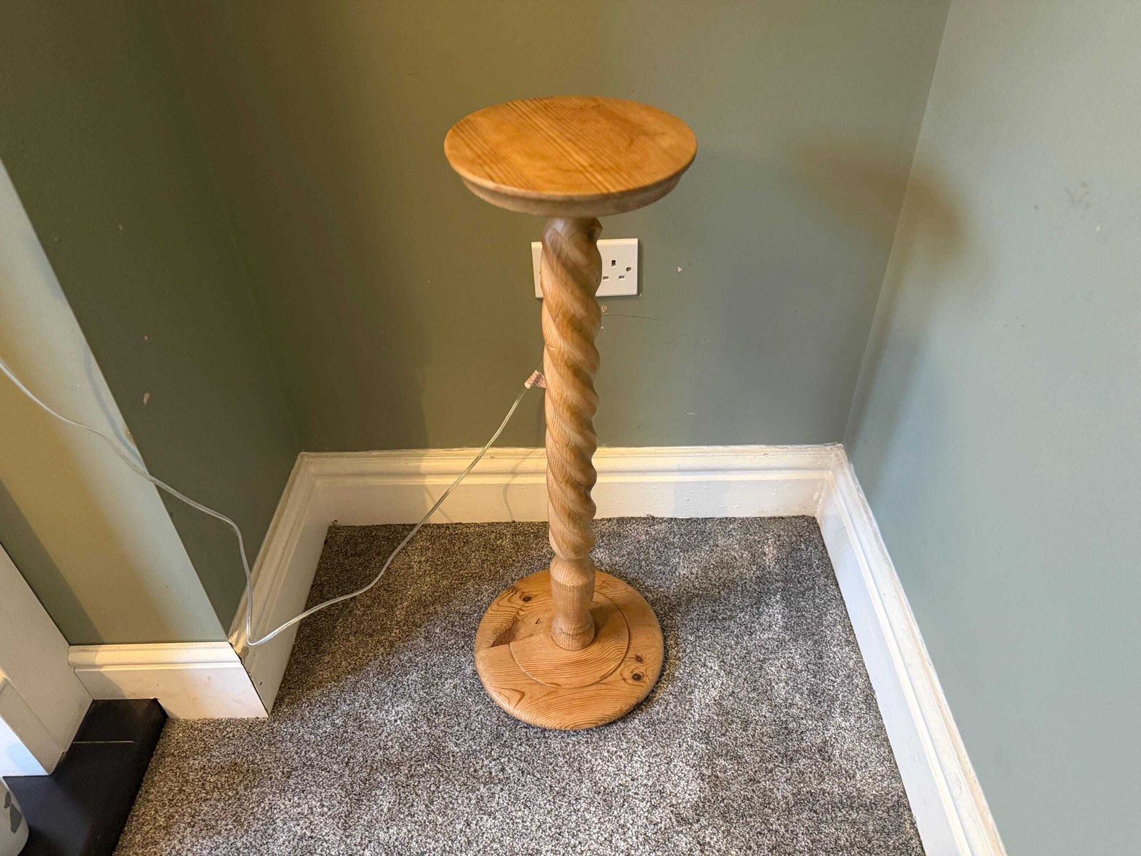 photo buy Vintage Solid Wood Plant Stand / Pot Stand / Pedestal Table / Lamp Stand