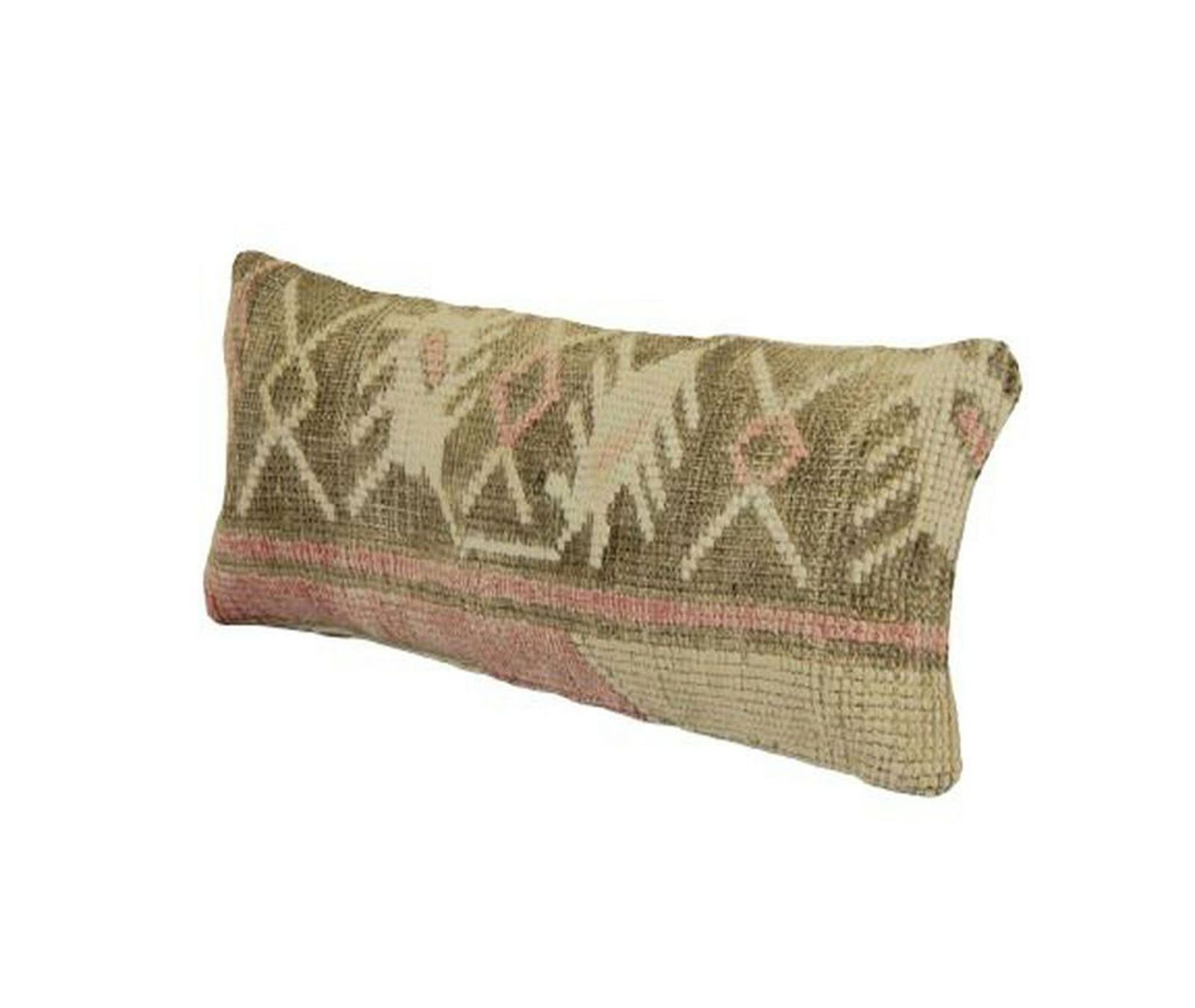 Wholesale Vintage Turkish Oushak Rug Pillow Cover, Handmade Brown photo for sale