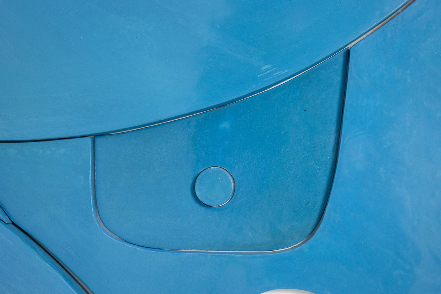 Blue Lacquered Wood Bas Relief. Contemporary Work By A French Artist. photo 6900.0
