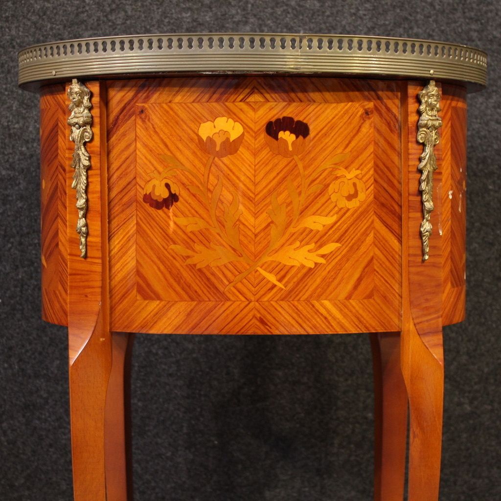 Pair Of 20th Century French Oval Inlaid Bedside Tables photo 1900.0