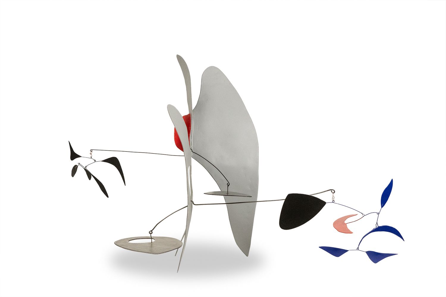Olivier Vonet Sculpture In Black, Blue, And Red Lacquered Metal. Contemporary